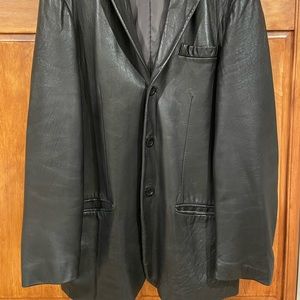 MEN’S Black Leather Blazer by Kenneth Cole size large